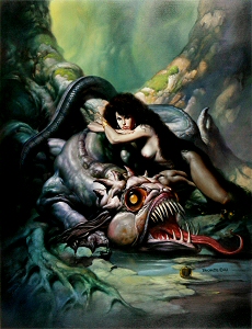 Hesperides and Ladon the Dragon, Boris Vallejo