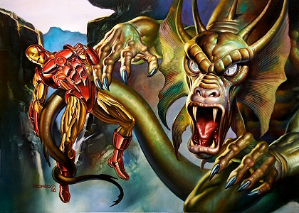 Iron Man vs Fin Fang Foom, Boris Vallejo