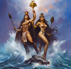 Manco Capac and Mama Ocllo, Boris Vallejo