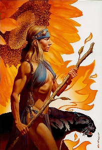 Queen of Wands, Boris Vallejo