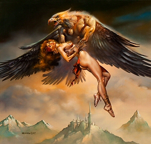 Thiassi Abducting Idun, Boris Vallejo