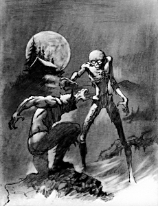 Werewolf encounter, Boris Vallejo