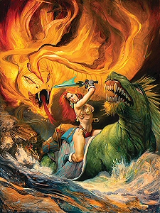 Fire Snake Sneak Attack, Julie Bell