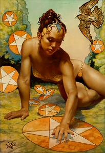 Nine of Pentacles, Julie Bell