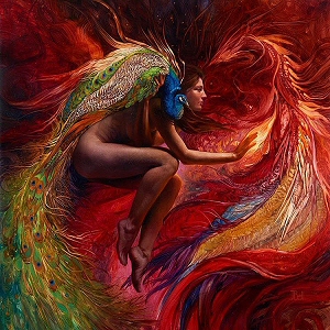 Peacock and Firebird, Julie Bell