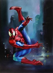 Spidey in the Rain, Julie Bell