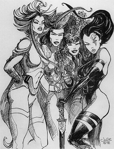 X-Women - preliminary art, Julie Bell