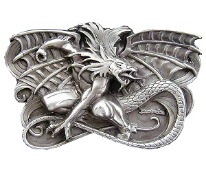 Belt Buckle E8: The Dragon, antique finish