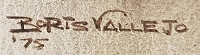 Untitled 1975 painting - detail, Boris Vallejo