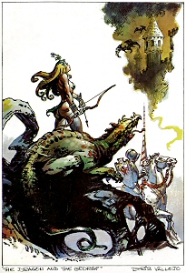 The Dragon and the George #2 - preliminary art, Boris Vallejo