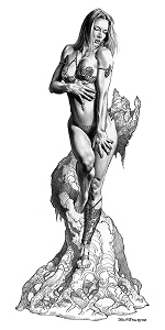 The Empress of Desire figurine - preliminary art, Boris Vallejo