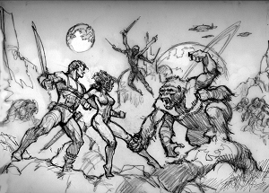 John Carter of Mars - preliminary art, Boris & Julie