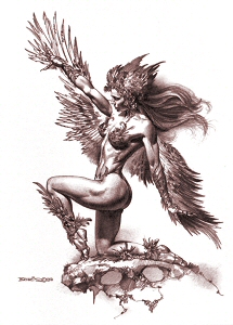 Mistress of the Skies - preliminary art, Boris Vallejo