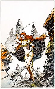 Red Sonja: The Ring of Ikribu - preliminary art, Boris Vallejo