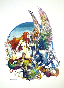 Siren Song - preliminary art, Boris Vallejo