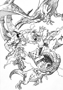 Virtual Reality - preliminary art, Boris Vallejo